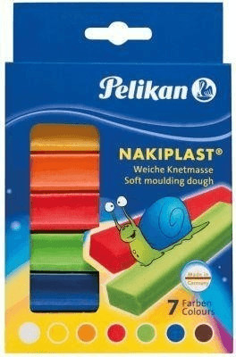 Pelikan Pâte à modeler Nakiplast 125g, 7 couleurs