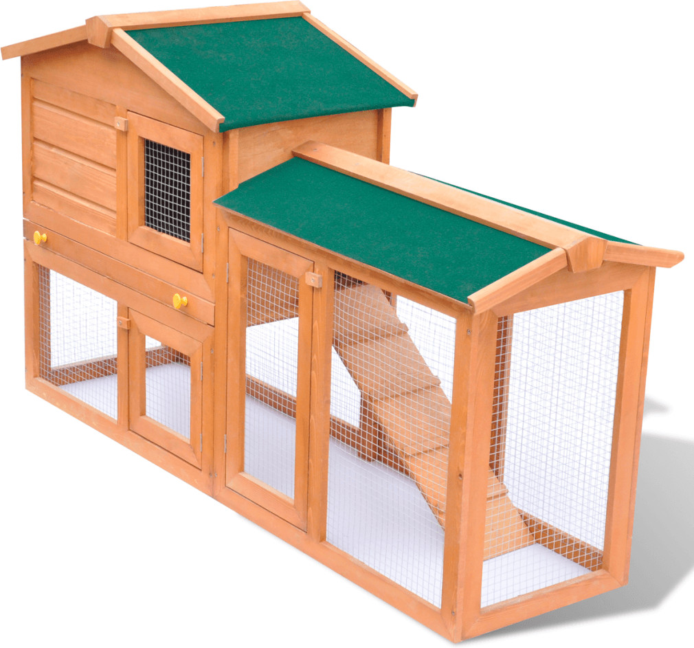 VidaXL Grande cage clapier extérieur en bois pour lapins