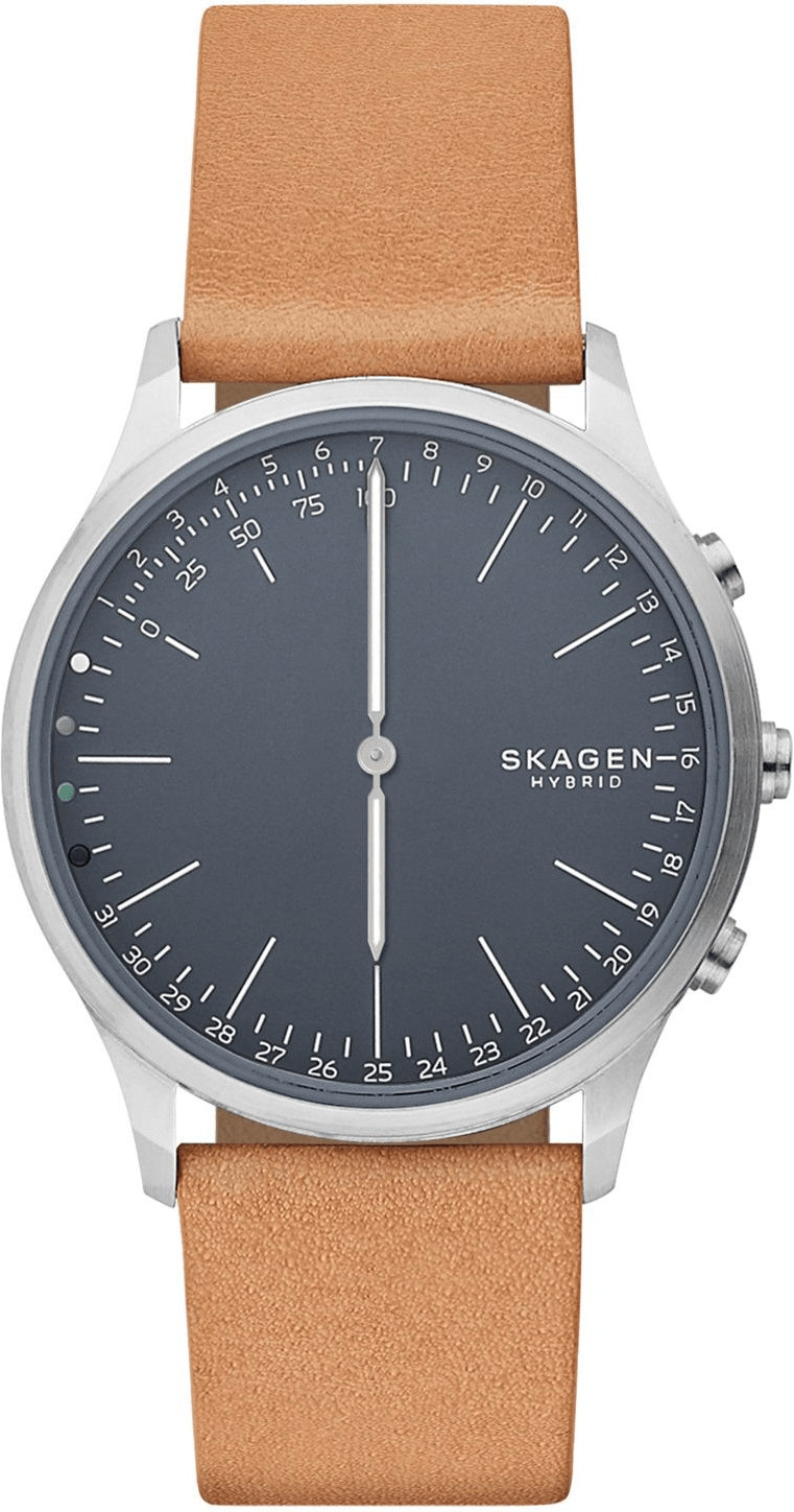 Skagen Jorn Connected argent cuir marron
