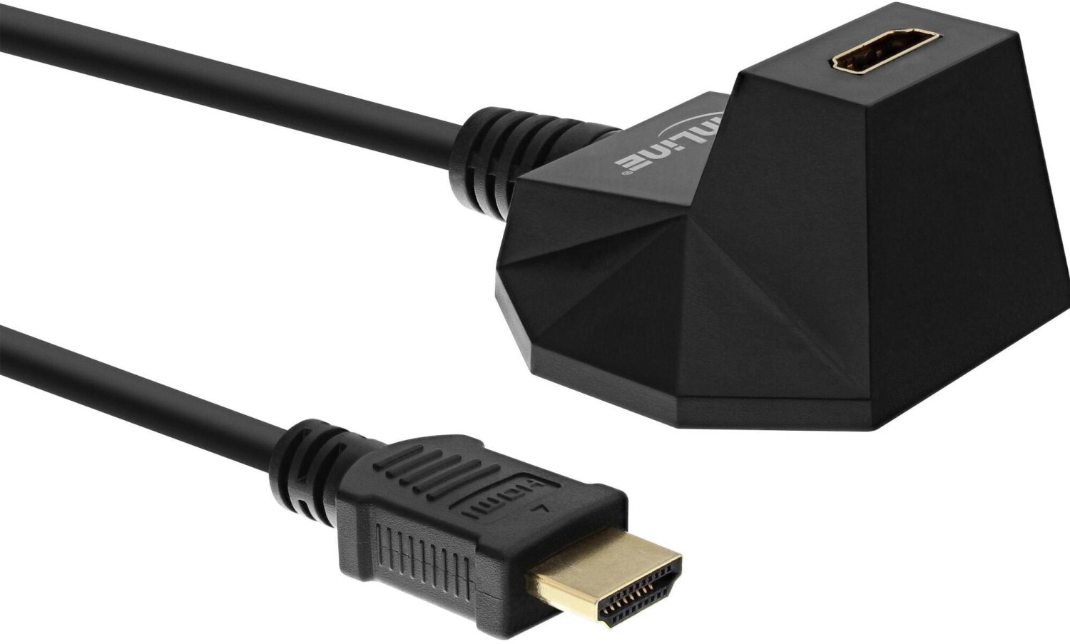 InLine 17535S HDMI Verlängerung Standfuß, High Speed mit Ethernet, 4K2K, St/Bu schwarz/gold 5m