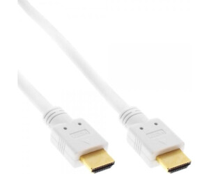 InLine 17501W HDMI Kabel, HDMI-High Speed Ethernet, Premium, Stecker / Stecker, weiß/gold, 1m