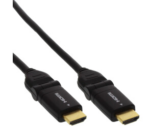 InLine 17002W HDMI Kabel,High Speed Ethernet,St/St,verg.Kontakte,sw,flexible Winkelstecker,2m