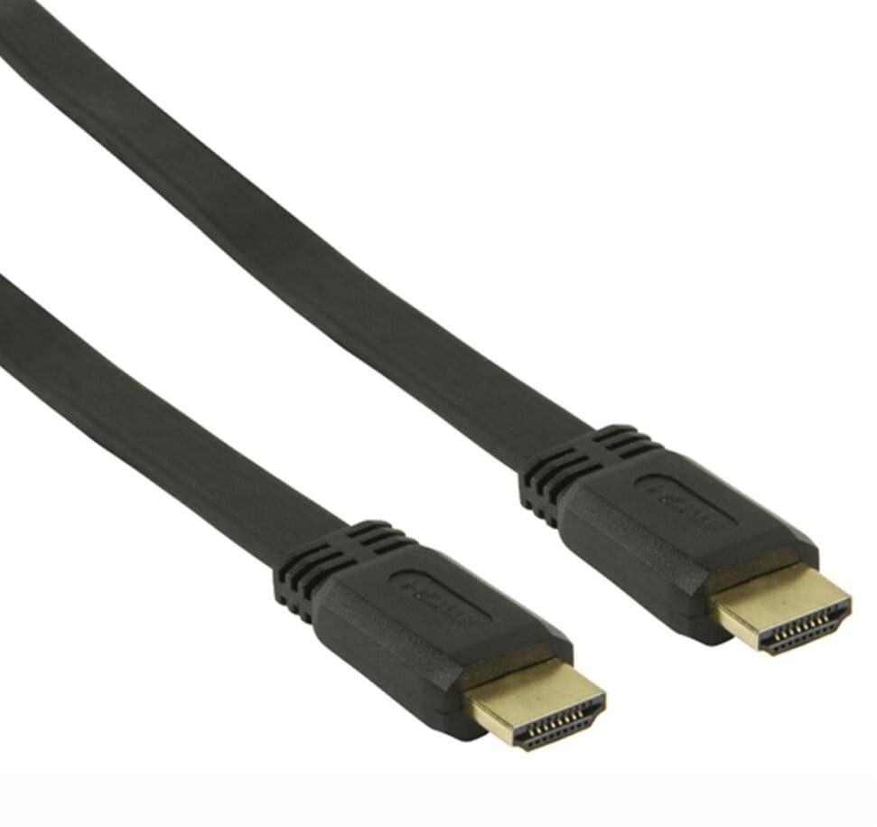 Valueline High Speed HDMI flat cable with Ethernet - HDMI plug/HDMI plug 2m black
