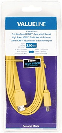 Valueline High Speed HDMI flat cable with Ethernet - HDMI plug/HDMI plug 2m yellow