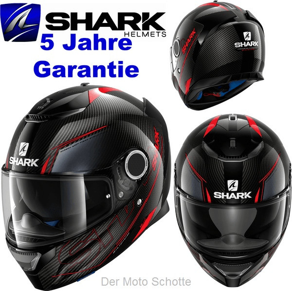 SHARK Spartan Carbon Silicium gris/rouge