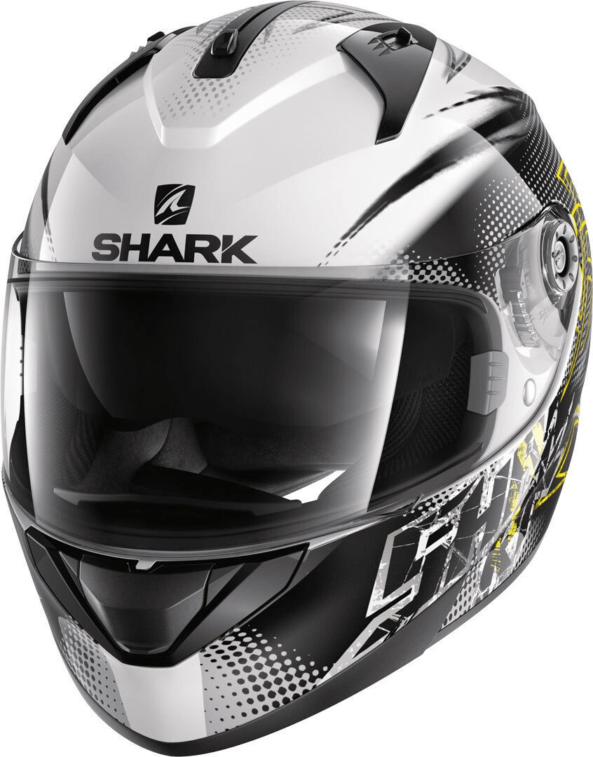 Casco Moto Integrale Shark RIDILL 2 MOLOKAI Mat Nero Bianco Silver Vendita  Online 
