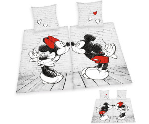 Disney Mickey Mouse & Minnie Weihnachten Mistel Reversible Weiß Bettbezug
