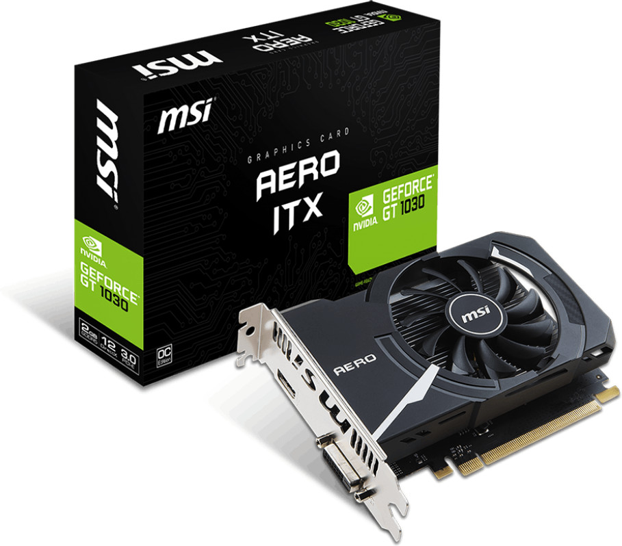 MSI GeForce GT 1030 AERO ITX 2G OC (2048 Mo)