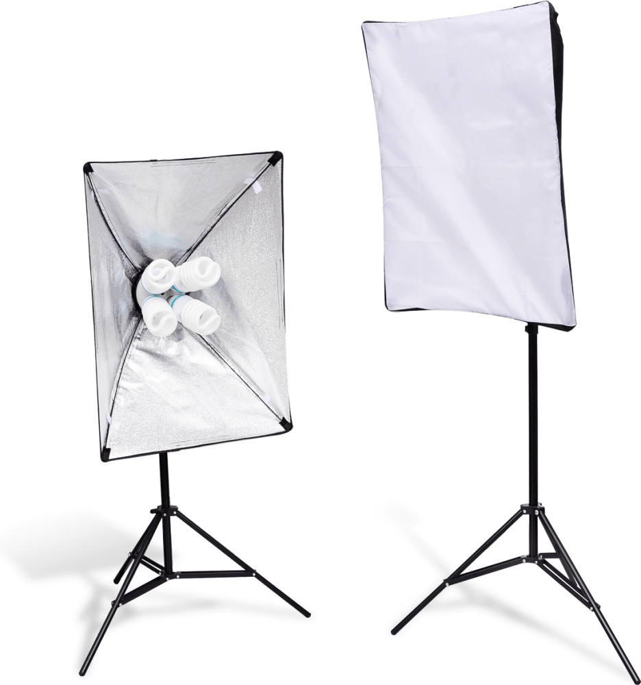 VidaXL Set de 2 trépieds lumière stand avec Softbox