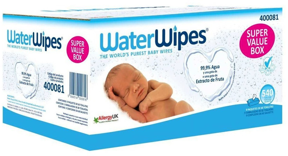 WaterWipes Lingettes pour bébé Super Value Box (x 540) au meilleur prix sur