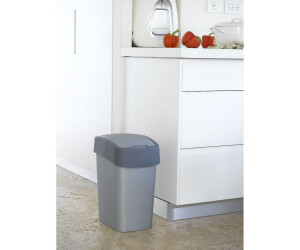 CURVER - Pattumiera a pedale grigio 25 litri Compatta Bin - h43x38x28 – On Line Happy Casa Store