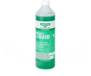UNGER Limpiacristales líquido (1 litro, concentrado, proporción de mezcla  1:100, pH neutro, cristal sin rayas, tapón de seguridad, escala de