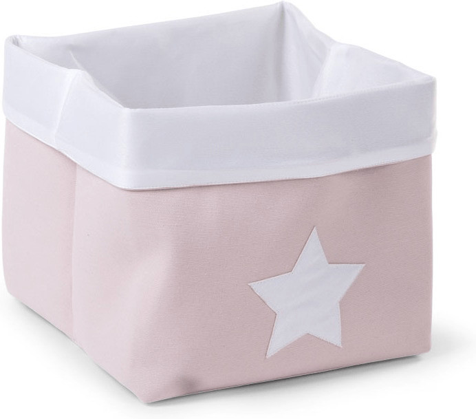 Childhome Canvas caja plegable 32 x 32 x 29 cm pink white