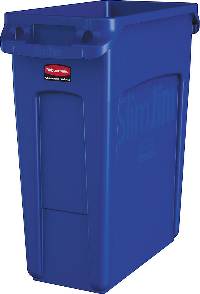 Rubbermaid Slim Jim Vented Rubbish Bin Blue (1971257)