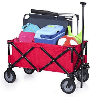 CLP Chariot de jardin pliable rouge