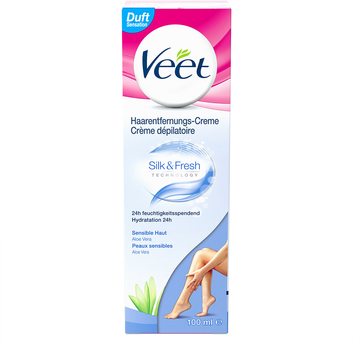 Veet Crème dépilatoire, peaux sensibles Aloe Vera