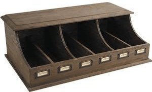 Aubry Gaspard Range-couverts 6 compartiments bois vieilli