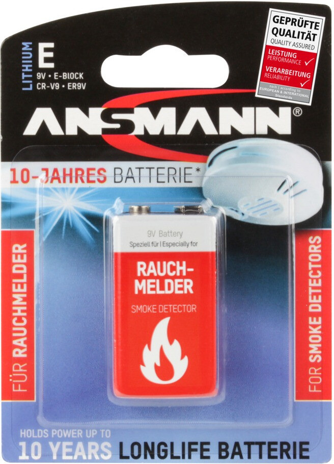 Ansmann Lithium Batterie für 7,49 9V | E-Block Preisvergleich Rauchmelder (5021023-01) ab bei €