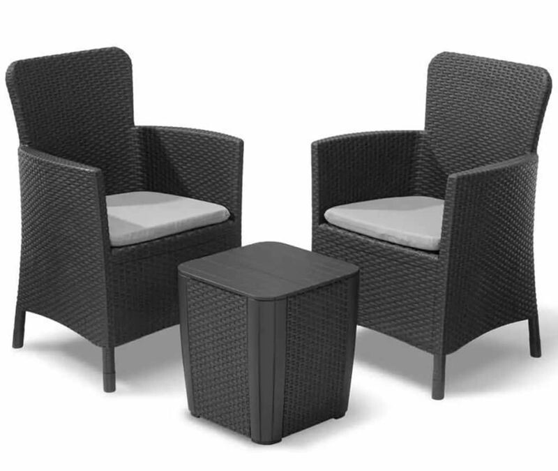 Allibert Miami Ensemble de balcon 3 pièces graphite