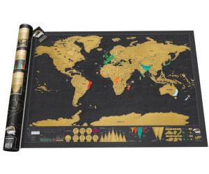 Luckies Carte du monde à gratter Edition Deluxe (82.5 x 59.4 cm) au  meilleur prix sur