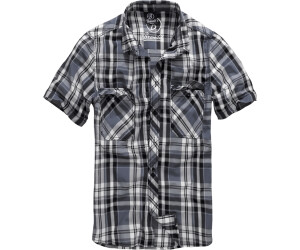 Brandit Roadstar Cotton Check Flannel Top Mens Short Sleeve Sailing Shirt Blue 