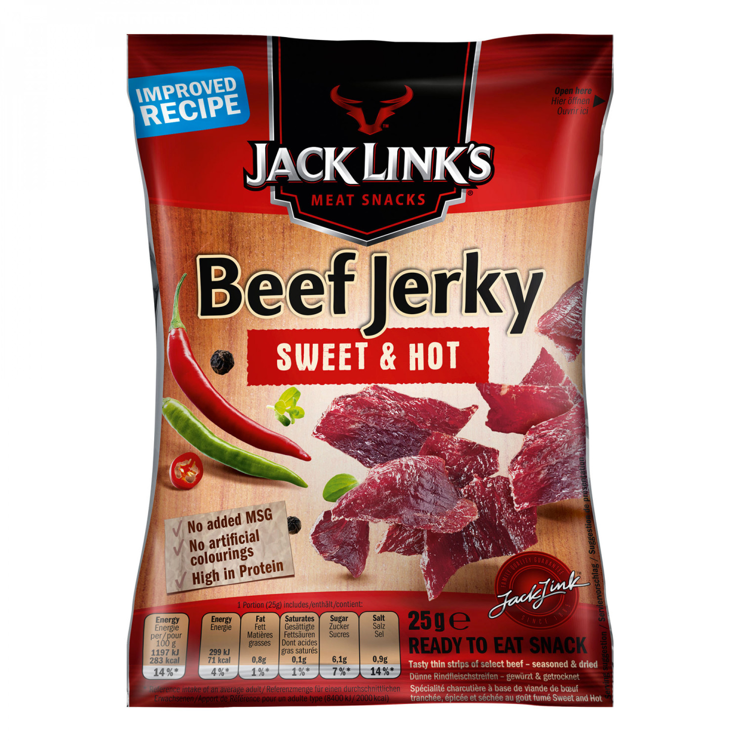 Jack Link's Beef Jerky Sweet & Hot (6 x 25g)