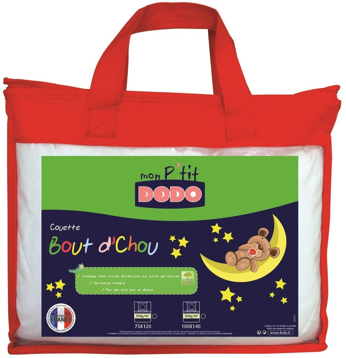 DODO Couette Bout d'Chou unie anti-acariens 100 x 140