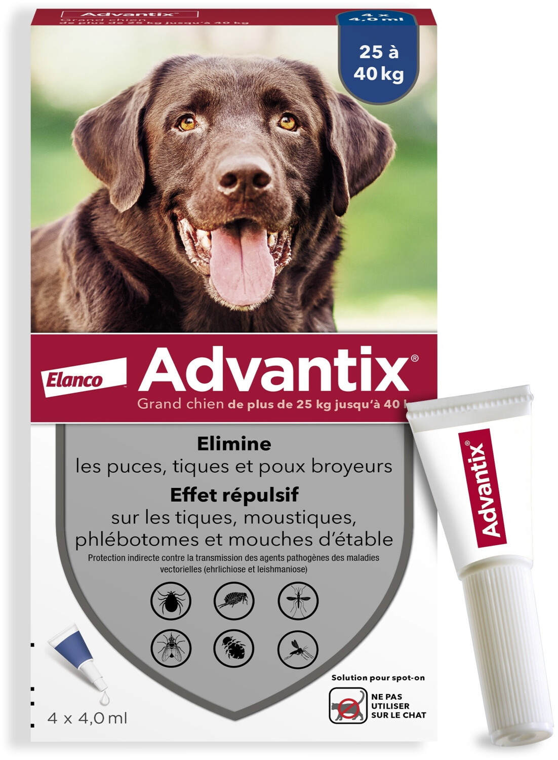 Advantix grand chien 25-40kg 4 pipettes