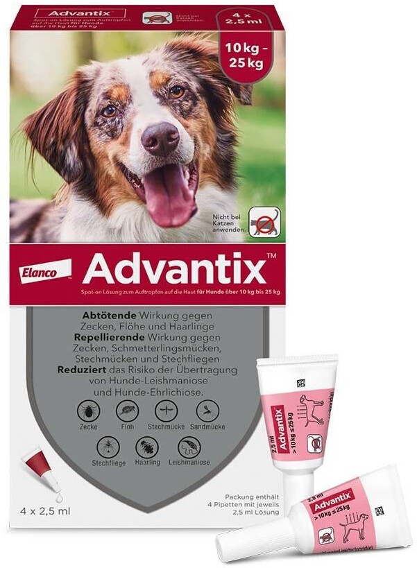 Advantix chien moyen 10-25 kg 4 pipettes