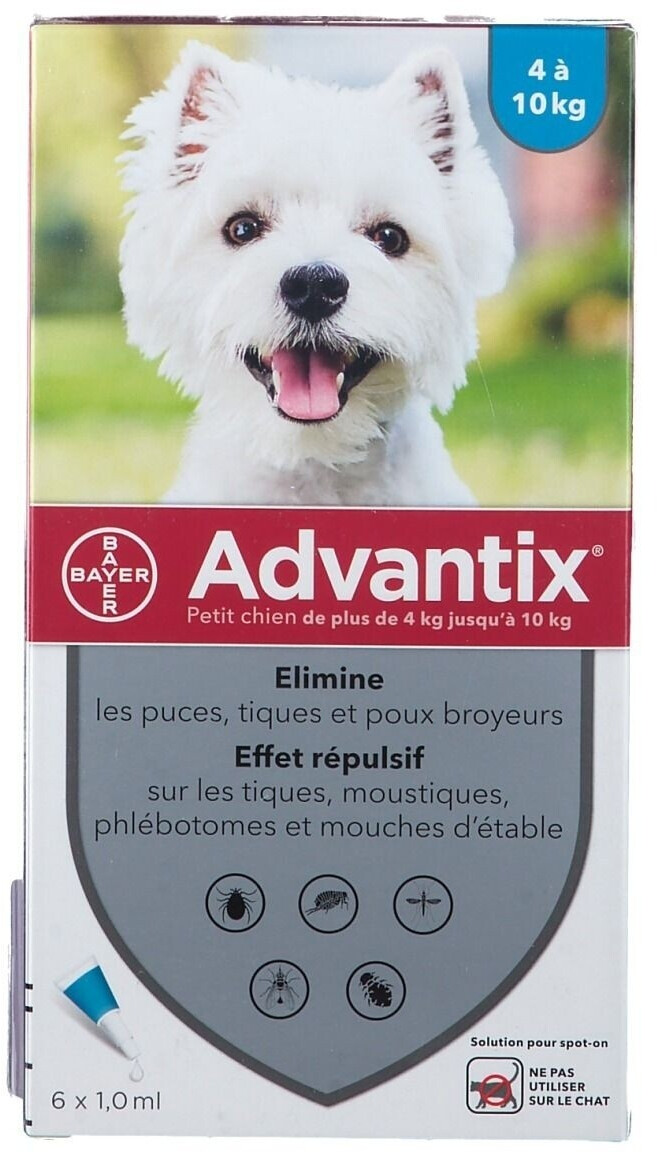 Bayer Santé Familiale Advantix petit chien 4-10 kg 6 pipettes