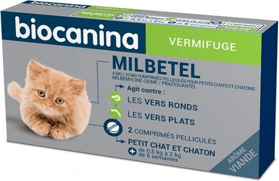 Biocanina Milbetel 4 mg/10 mg pour petit chat et chaton