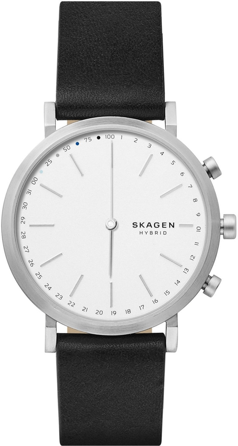 Skagen Hald Connected argent cuir noir