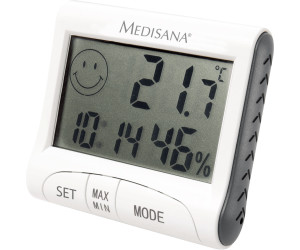 Medisana HG 100 digitales Hygrometer Thermometer Luftfeuchtigkeit Uhrzeit weiß Medisana HG 100 digitales Hygrometer Thermometer Luftfeuchtigkeit Uhrzeit weiß