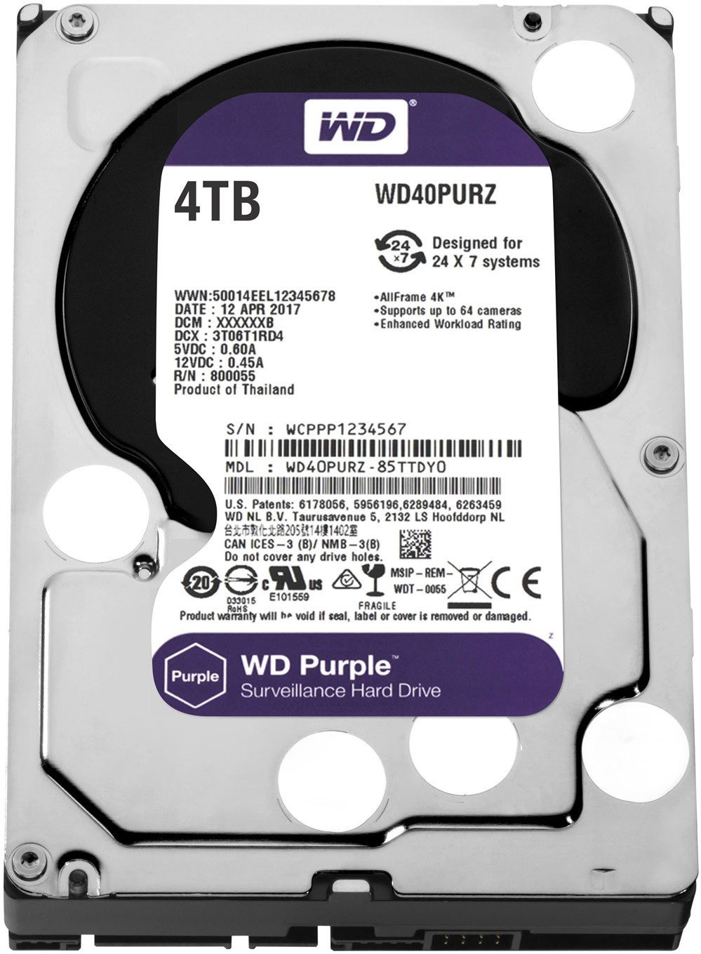 Western Digital WD40PURZ - HDD Int 4TB Purple SATA 3.5 INCH: Amazon.de:  Computer & Accessories