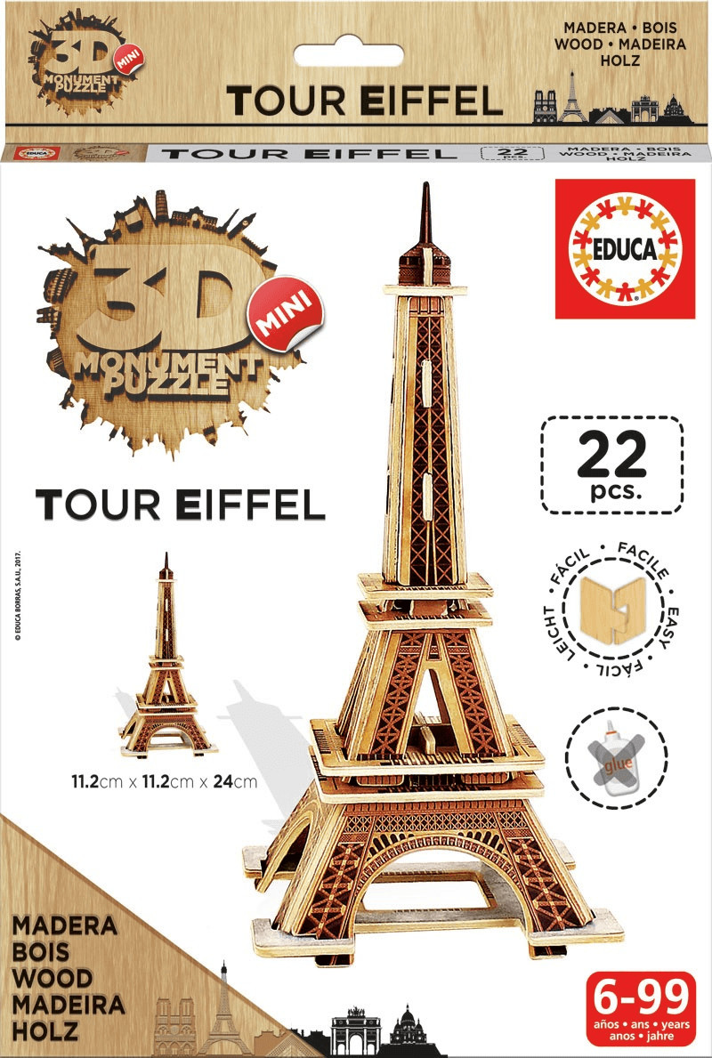 Educa Borrás 3D Mini Monument Puzzle Tour Eiffel