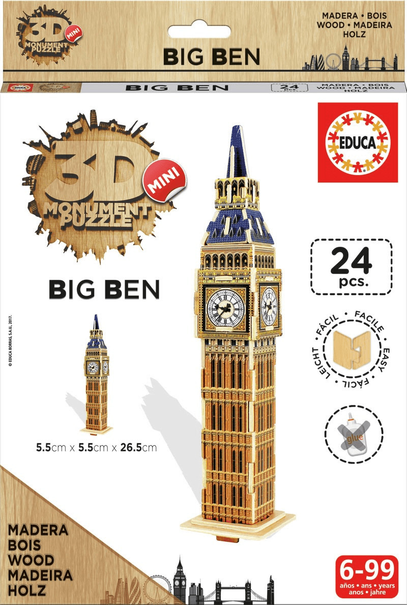 Educa Borrás 3D Mini Monument Puzzle Big Ben