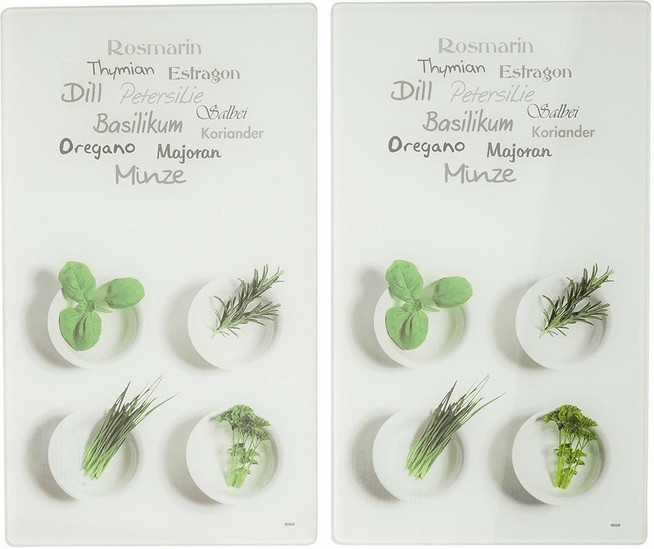 Kesper Set de 2 planches à découper Herbes