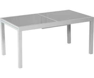 Aluminium/Sicherheitsglas Merxx Gartentisch Tisch eckig 150 x 90 cm silber 