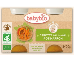 Babybio Legumes Carotte Des Landes Et Potimarron 2x130 G Au Meilleur Prix Sur Idealo Fr
