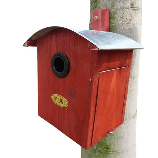 Habau Nichoir avec toit arrondi rouge