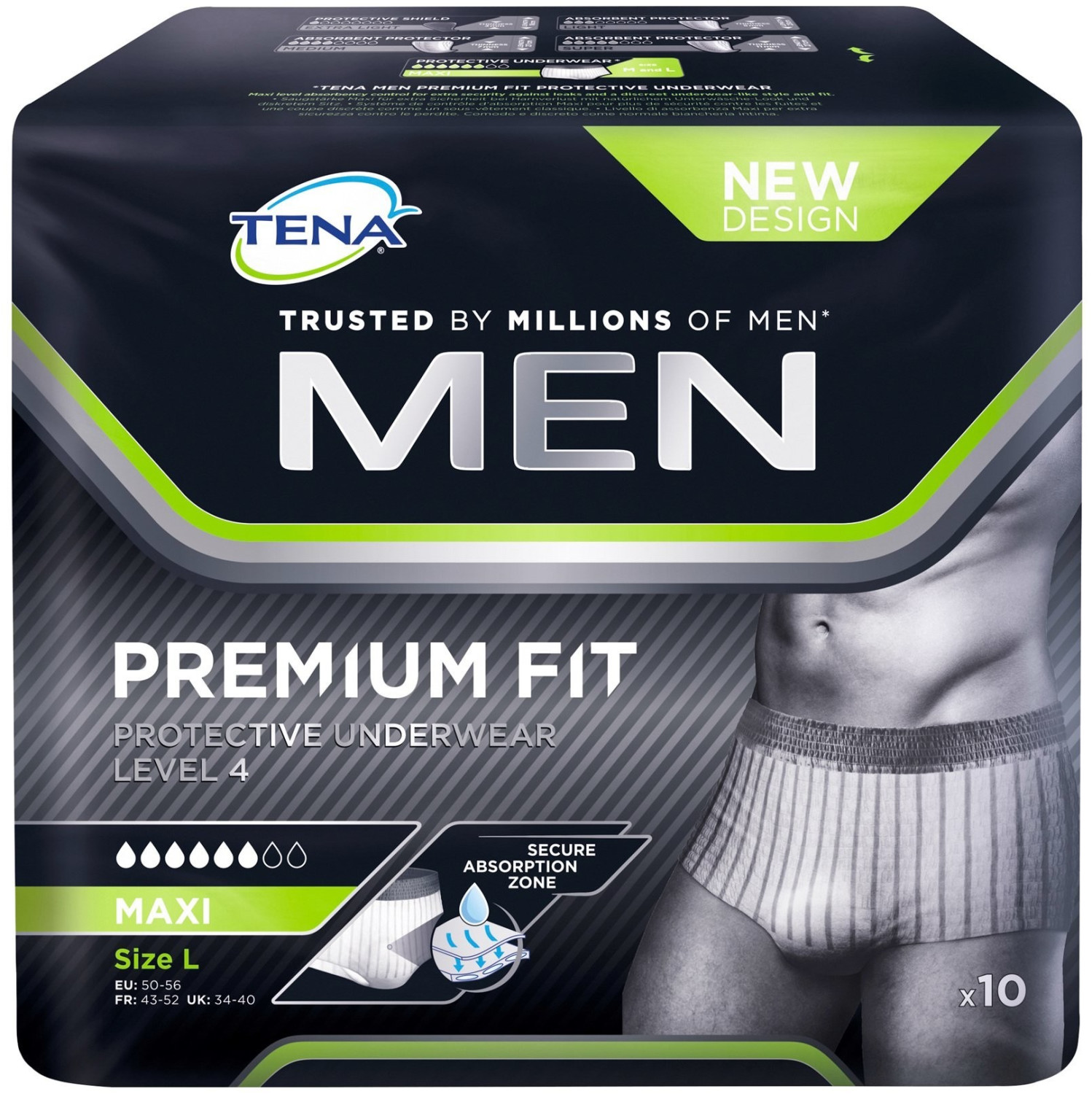 Tena Men Level 4 Premium Fit, taille L (10 pièces)