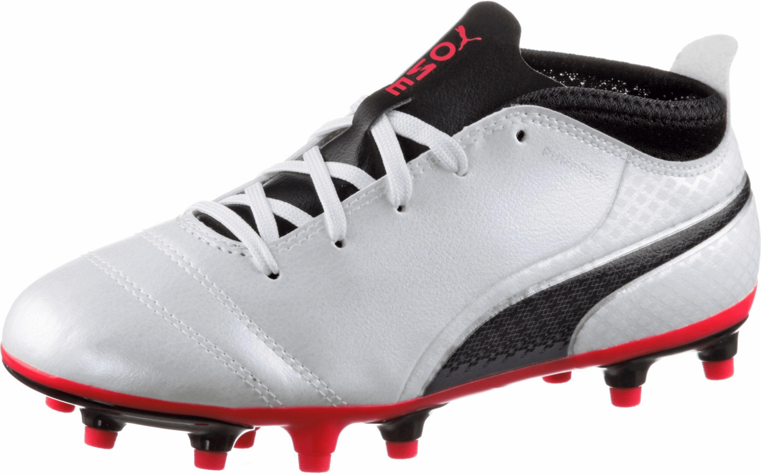 Puma ONE 17.4 FG Jr white/black/coral