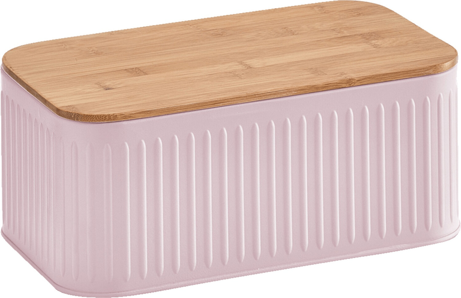 Zeller Boîte à pain couvercle bambou 31 x 18 x 12,5 cm rose