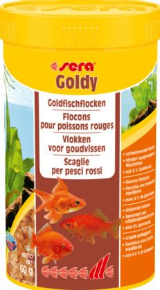 sera Goldy en flocons pour petits poissons rouges et d'eau froide