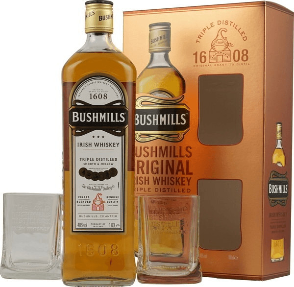 Bushmills Original Geschenkset mit 2 bei | ab € 40% Gläsern Preisvergleich 0,7l 22,99