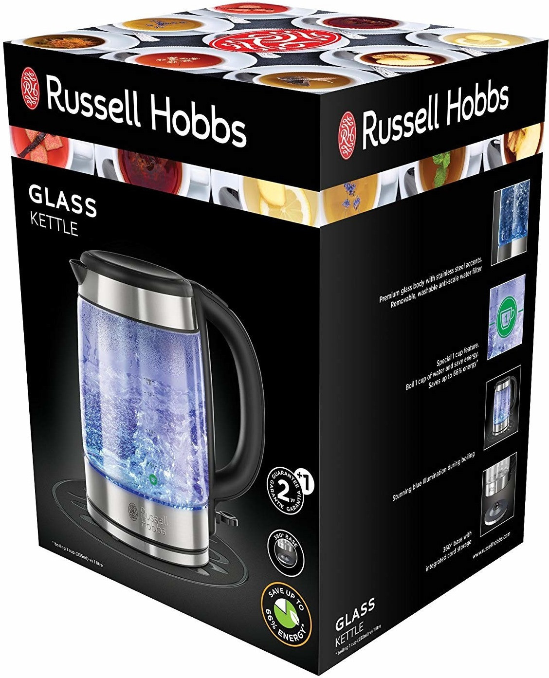 Russell Hobbs Glass Hervidor de Agua 1.7L 2000W Plata