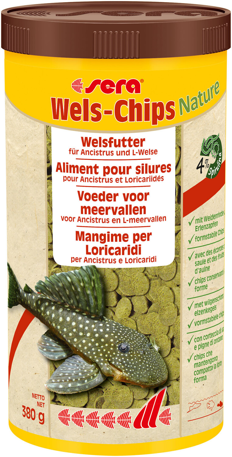 sera Sera Wels-Chips pour Ancistrus et Loricariidés raclant leur nourriture (380 g.)