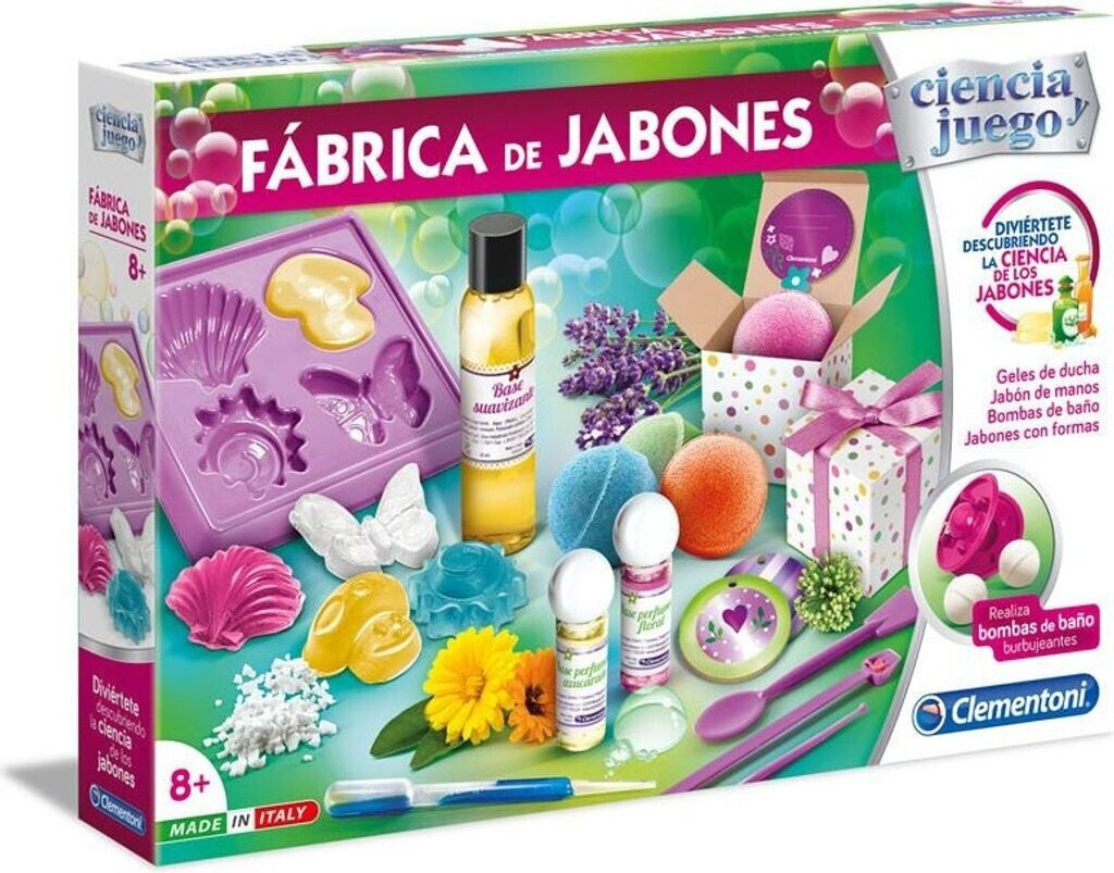 Clementoni – Laboratorio De Brillo De Labios, Crea Tus Propios Bálsamos Con Sabor A Fresa Y Moldes De Corazón, Diamante Y Bola