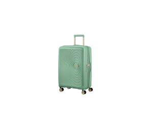 Valise American Tourister Soundbox Spinner M, Extensible, 67 Cm / 81 L, Jaune, Occasion (marques D'usage)