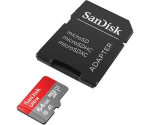 Carte mémoire Micro SDXC 64 Go Classe 10 avec adaptateur